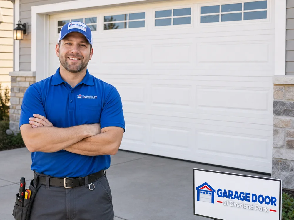 Garage door closing evenly to the floor with consistent bottom seal contact and cables seated correctly on the drums