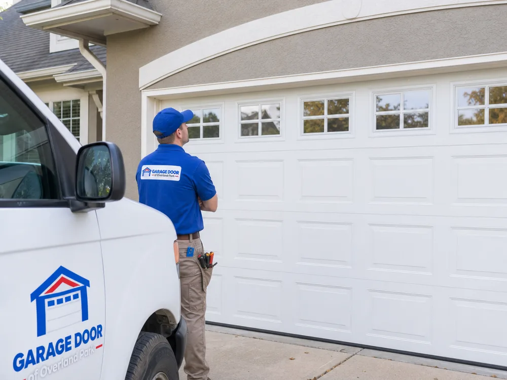 Residential garage door sitting level with even gaps and a clean bottom seal